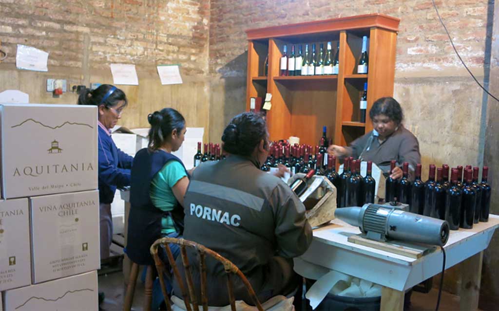 Bottling facility at Aquitania Vineyard