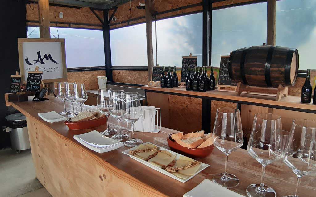 Wine tasting area at Attilio and Mochi Vineyard