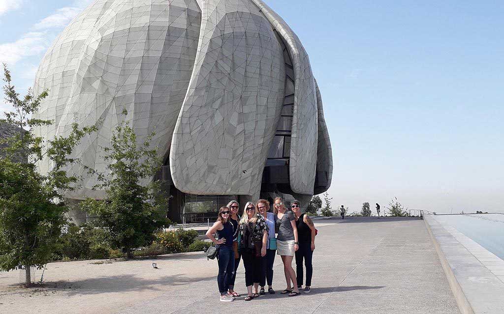 Guests at Baha'i Temple - Wine Tour