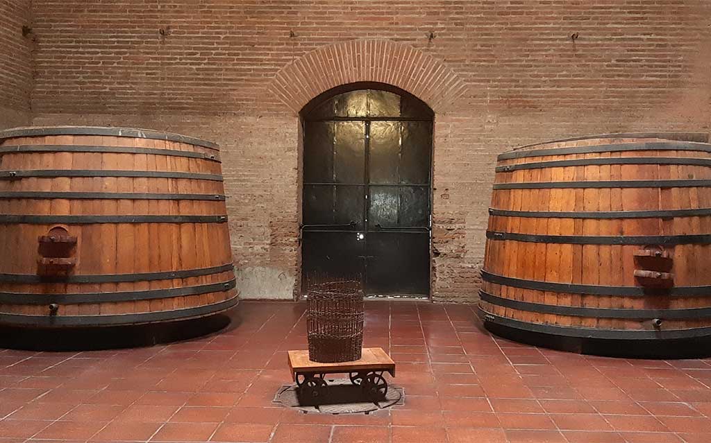 Wine barrels at Cousino Macul Vineyard