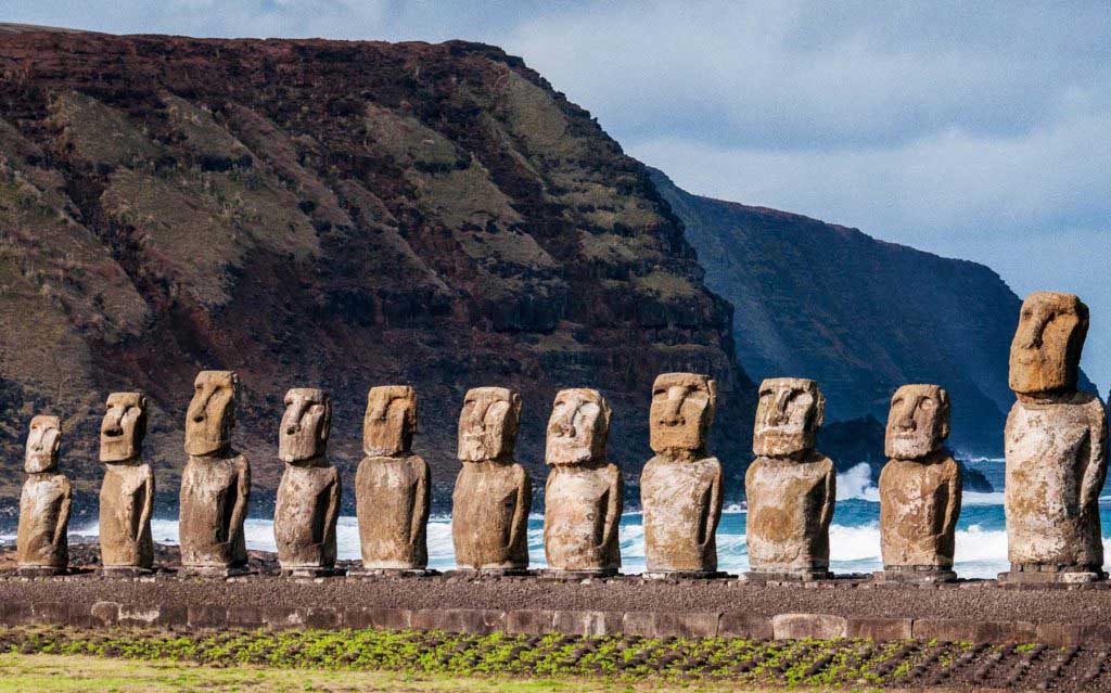 Moai stone statues on Easter Island
