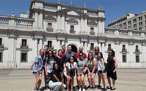 Group tour at La Moneda Presidential Palace