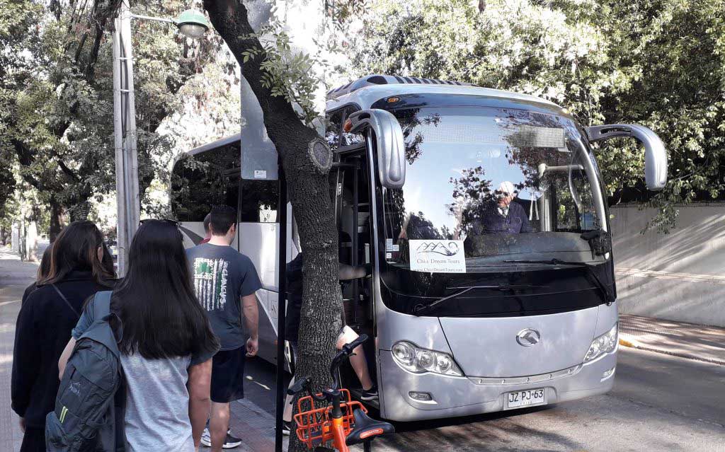 Modern bus for group tours
