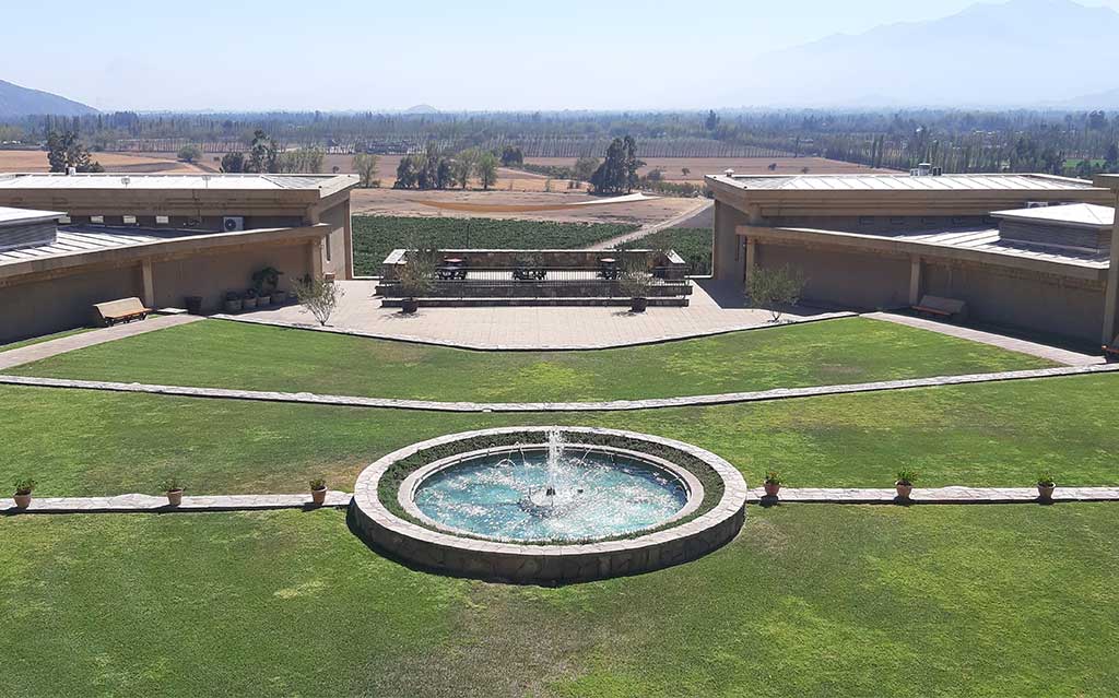 Main fountain at Haras de Pirque Vineyard in the Maipo Valley