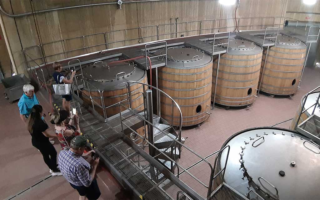 Wine barrels at Haras de Pirque Vineyard in the Maipo Valley