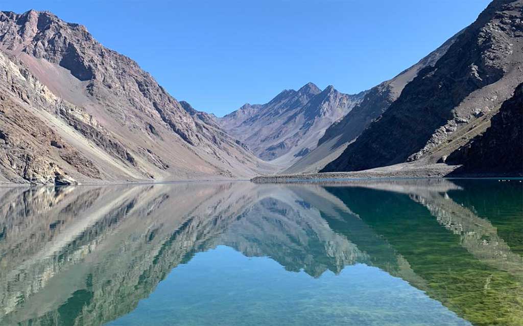 Beautiful Inca Lagoon in summer