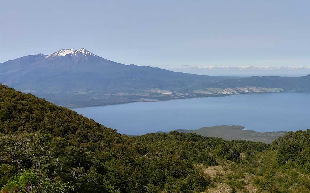 Lago Llanquihue from Osorno Volcano and Calbuco Volcano