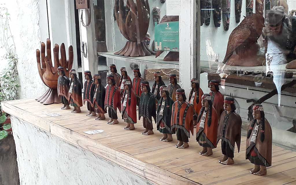 Wooden crafts at El Pueblito de los Dominicos Artisan Village, Santiago, Chile