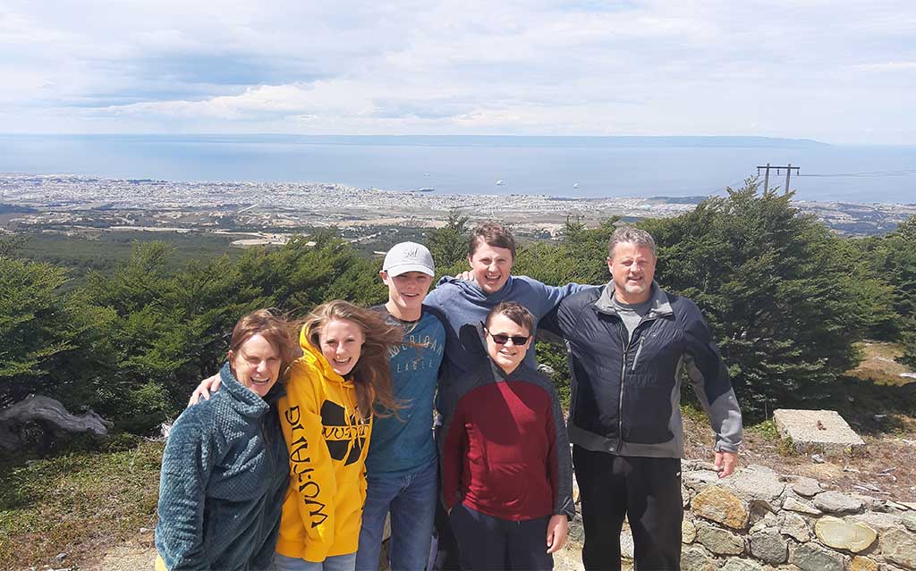 Club Andino in Punta Arenas with view of Strait of Magellan and Tierra del Fuego