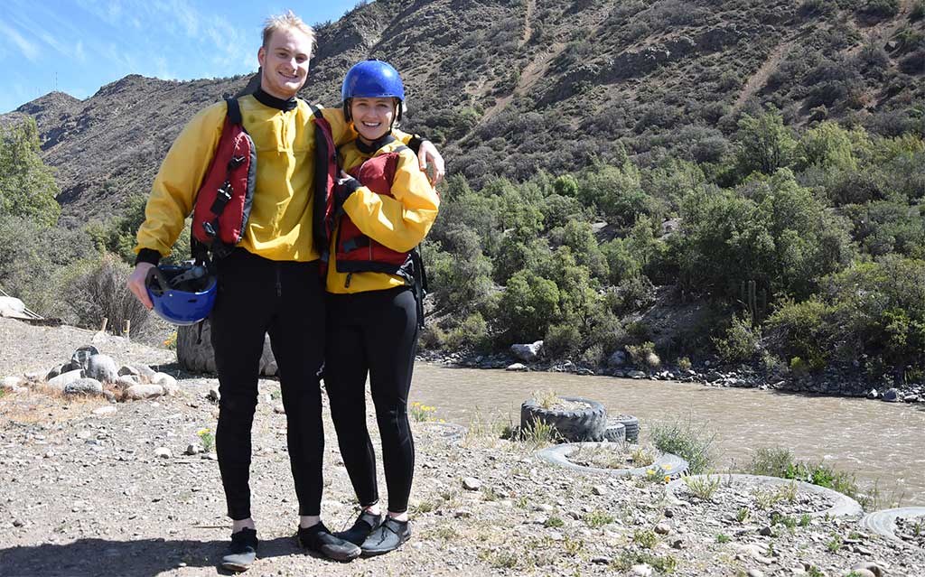 Guests ready to hit the rapids on the Maipo River