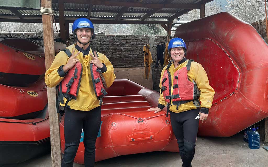 Father and son team ready to conquer the Maipo River