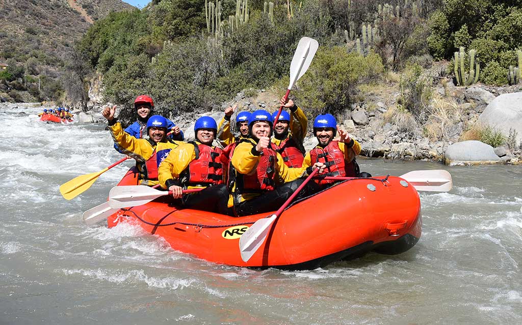 Thumbs up to the rafting experience on the Maipo River