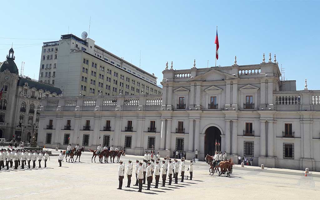 Changing of the Guard at La Moneda Palace, Santiago, Chile - Santiago City Walking Tour