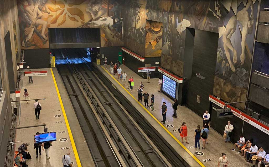 Metro station in Santiago, Chile