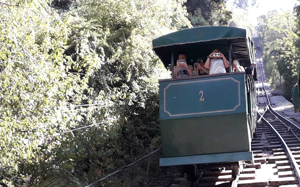 Funicular at Cerro San Cristobal, Santiago, Chile