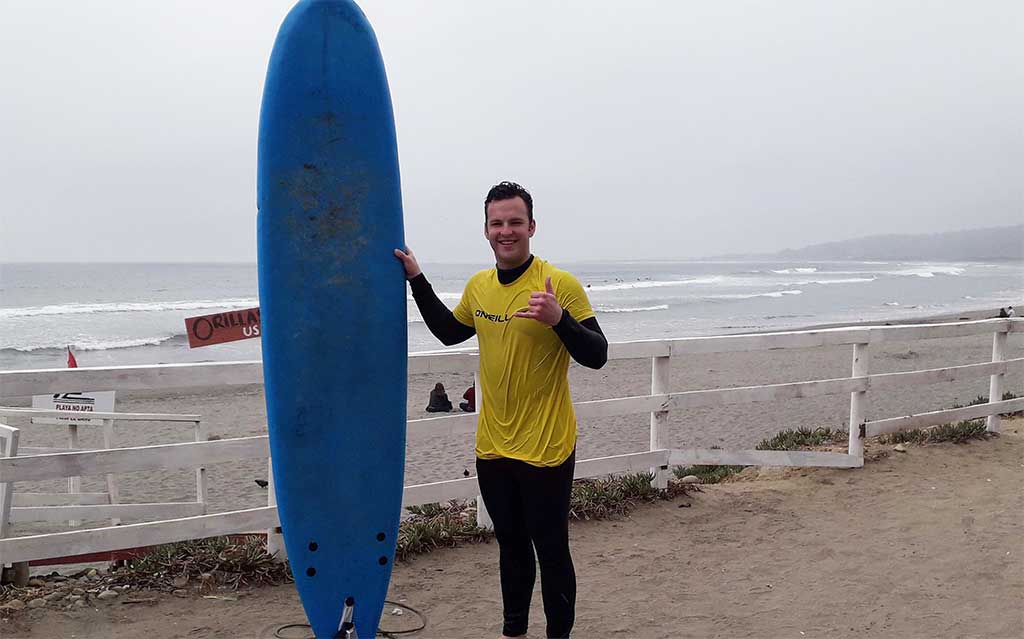 Guest ready to hit the waves