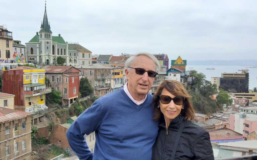 Valparaiso skyline with Lutheran Church and harbor