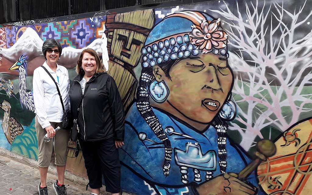 Mural of the Indigenous Peoples of Chile on Miramar Street in Valparaiso