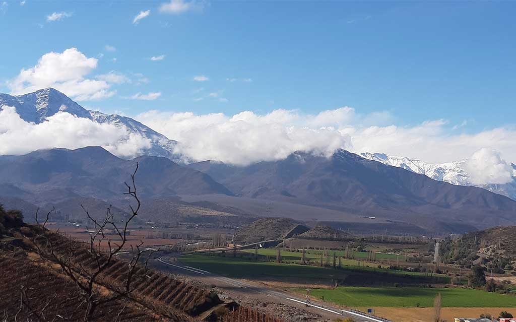 Andes Mountains from San Esteban Vineyard