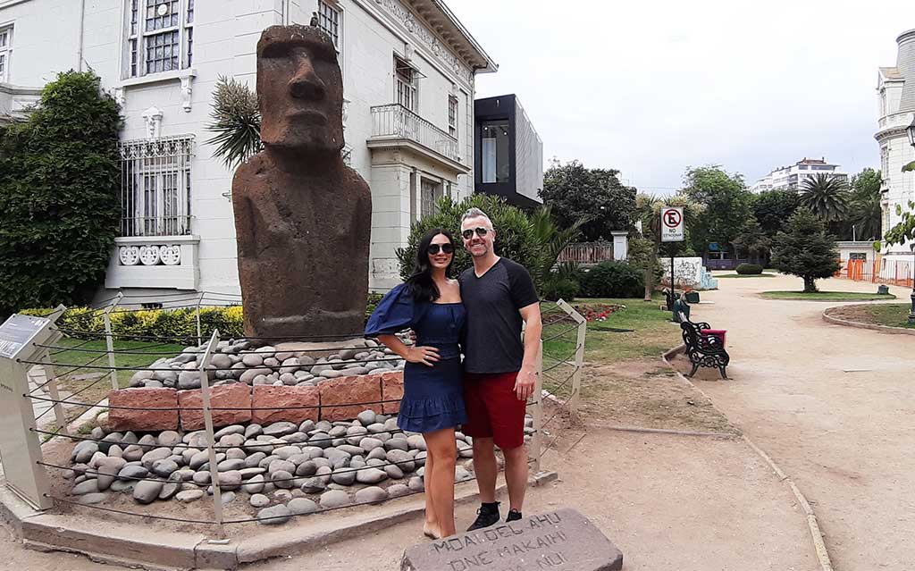 Moai Statue at the Fonck Museum in Viña del Mar
